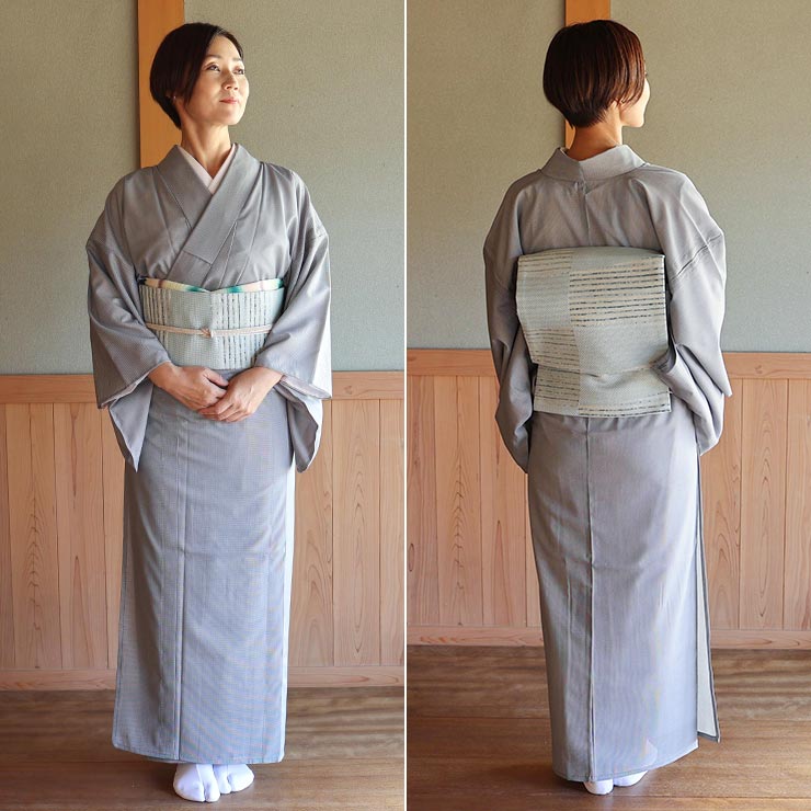 楽天市場】[ 単衣 用 ] 洗える 京袋名古屋帯 絣市松 (青磁) 日本製