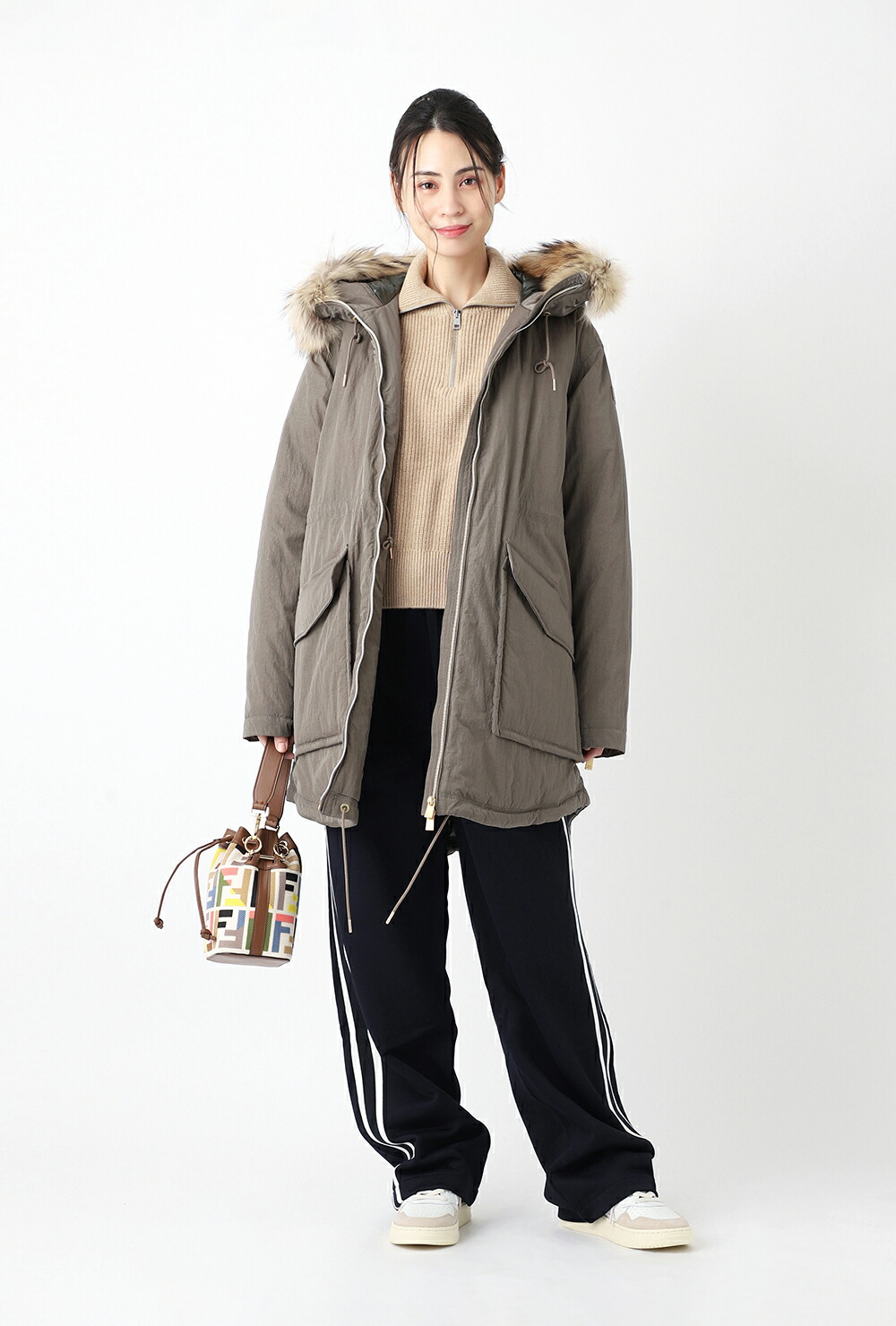 MAISON KITSUNE メゾンキツネ ハーフジップニット/BOLD FOX HEAD PATCH