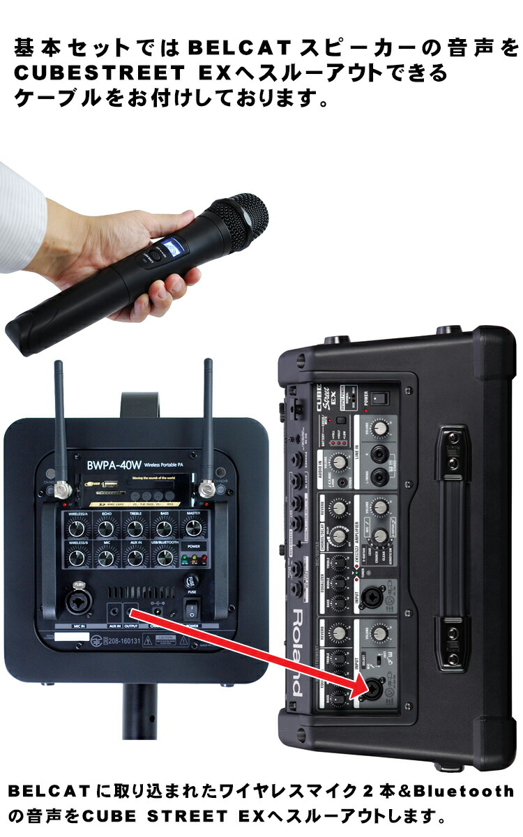 楽天市場】Roland CUBE STREET EX + 電池駆動対応 ワイヤレスマイク2本
