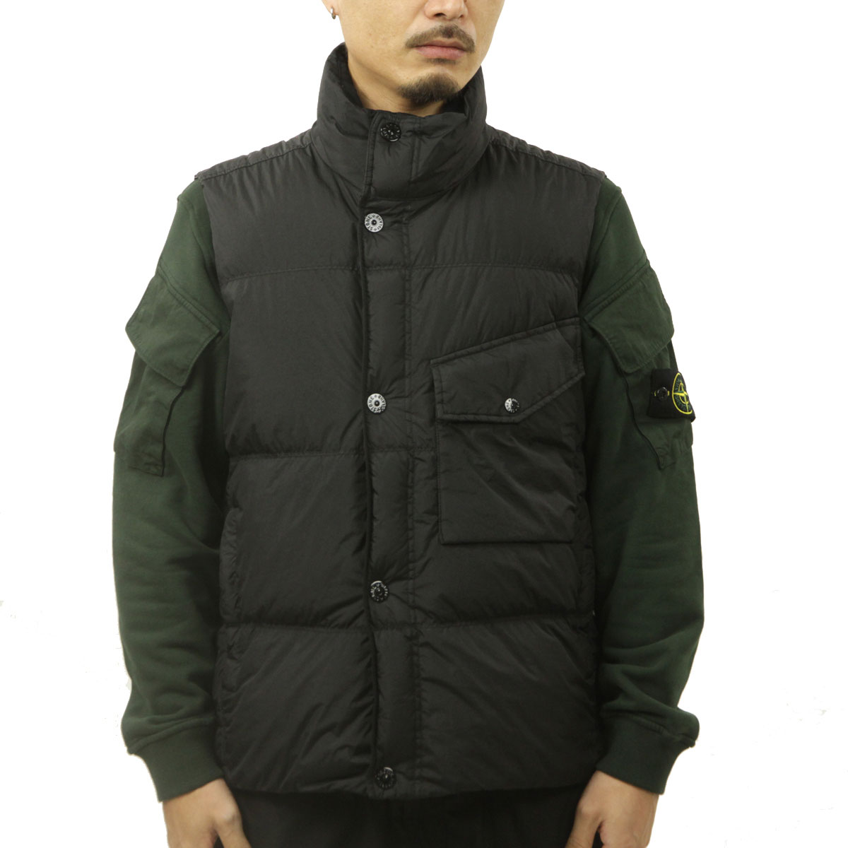 ストーンアイランド メンズ ダウンベスト 正規品 STONE ISLAND ボタン