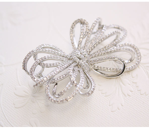 楽天市場】ブローチ リボン 華奢 キュービックジルコニア 華やか