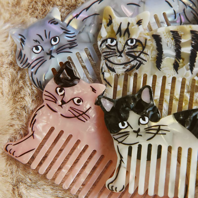 楽天市場】松尾ミユキ 猫モチーフ コーム くし／コーム 持ち運び くし