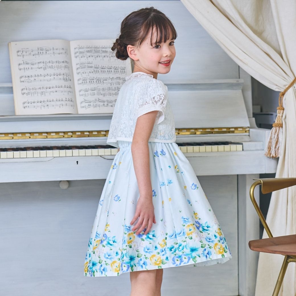 キッズ】レースボレロセットフラワードレス 110 120 130 140cm (8536