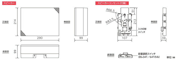 BS-34T (BS-32ZT 後継品) TOA 木製壁掛型スピーカー 3W W95 L級 簡単