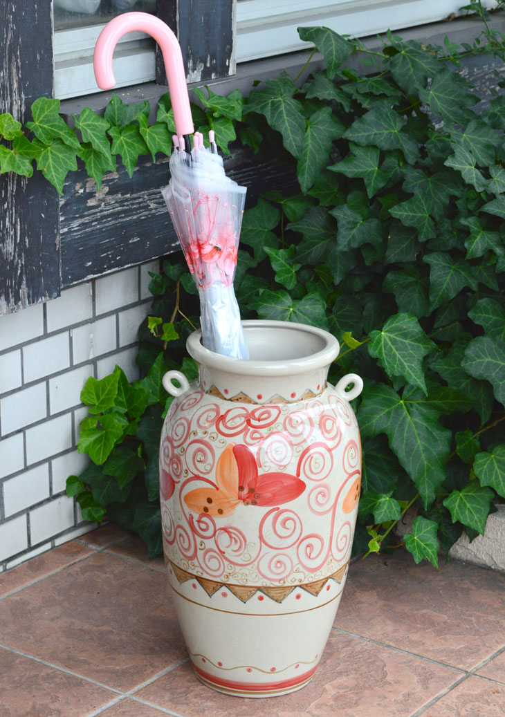 陶器】縄文土器のような模様の傘立て 2024 陶器】縄文土器のような模様