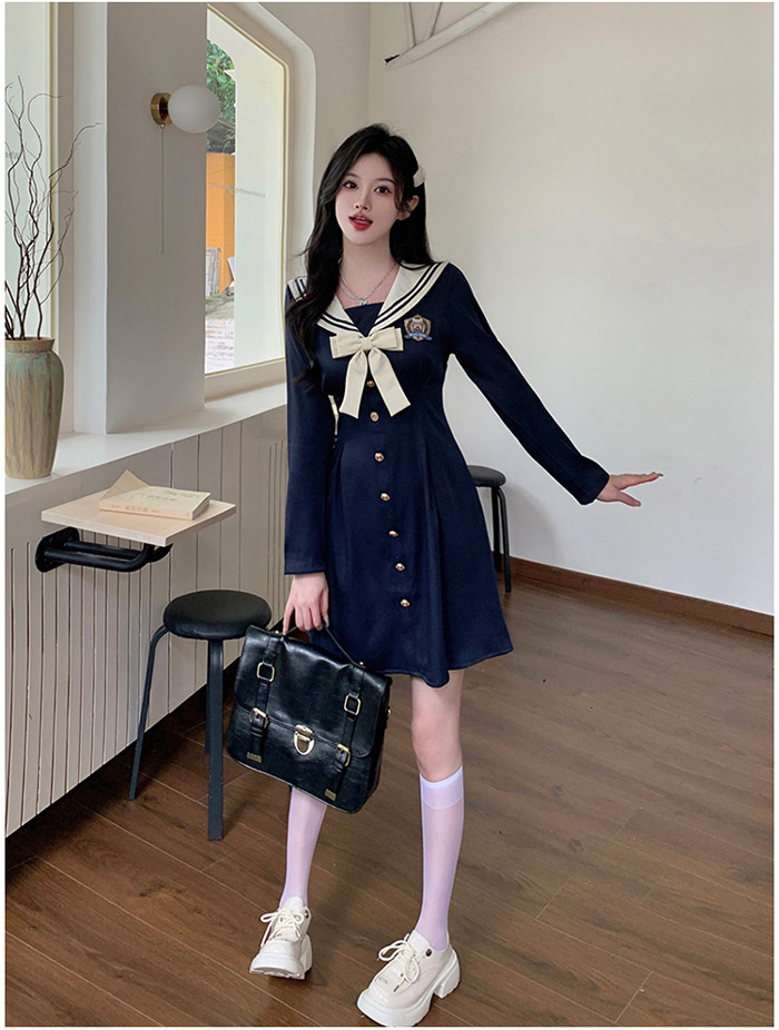 楽天市場】長袖 ワンピース 制服 JK服 女子高生 スクールウェア 学園祭