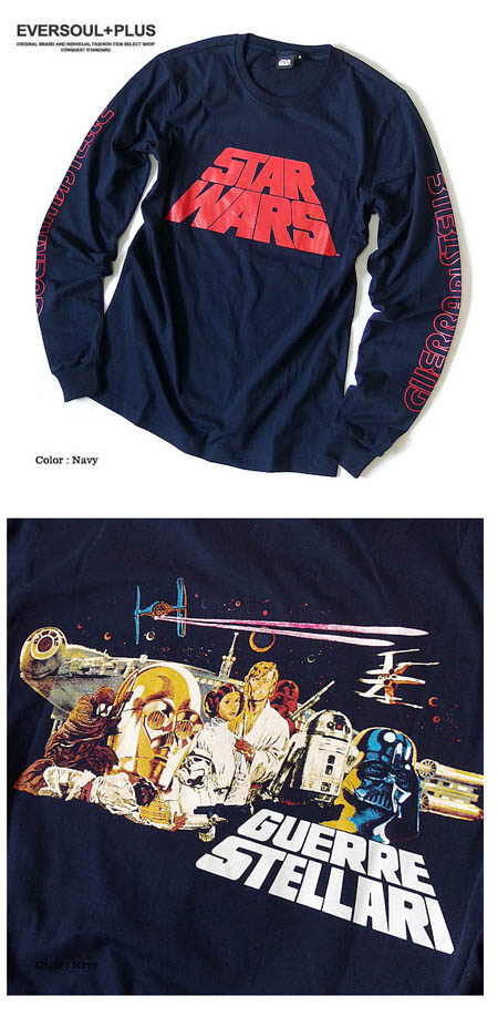 楽天市場】スターウォーズ Tシャツ メンズ ロンT 長袖 ネイビー ダース