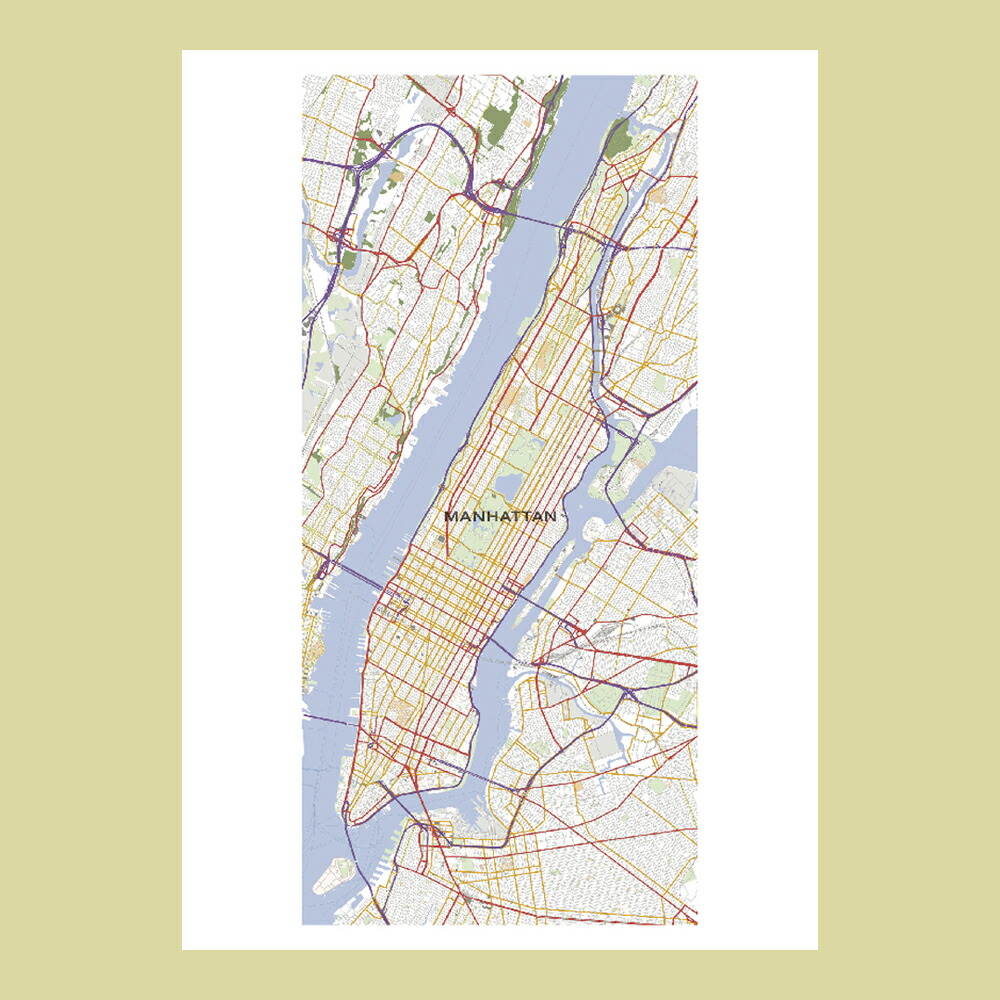 楽天市場】都市地図ポスター【マンハッタン】アメリカ ニューヨーク
