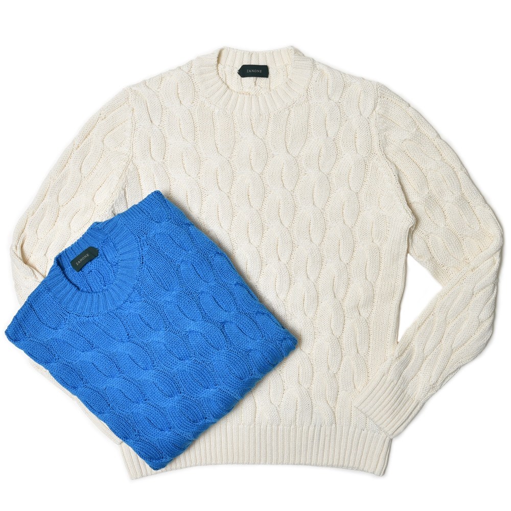 ZANONE（ザノーネ）5ゲージコットンチャンキーケーブルクルーネック