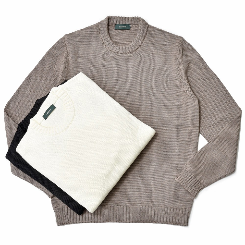 ZANONE（ザノーネ）5ゲージウールクルーネックニット GIRO/SLIM FIT