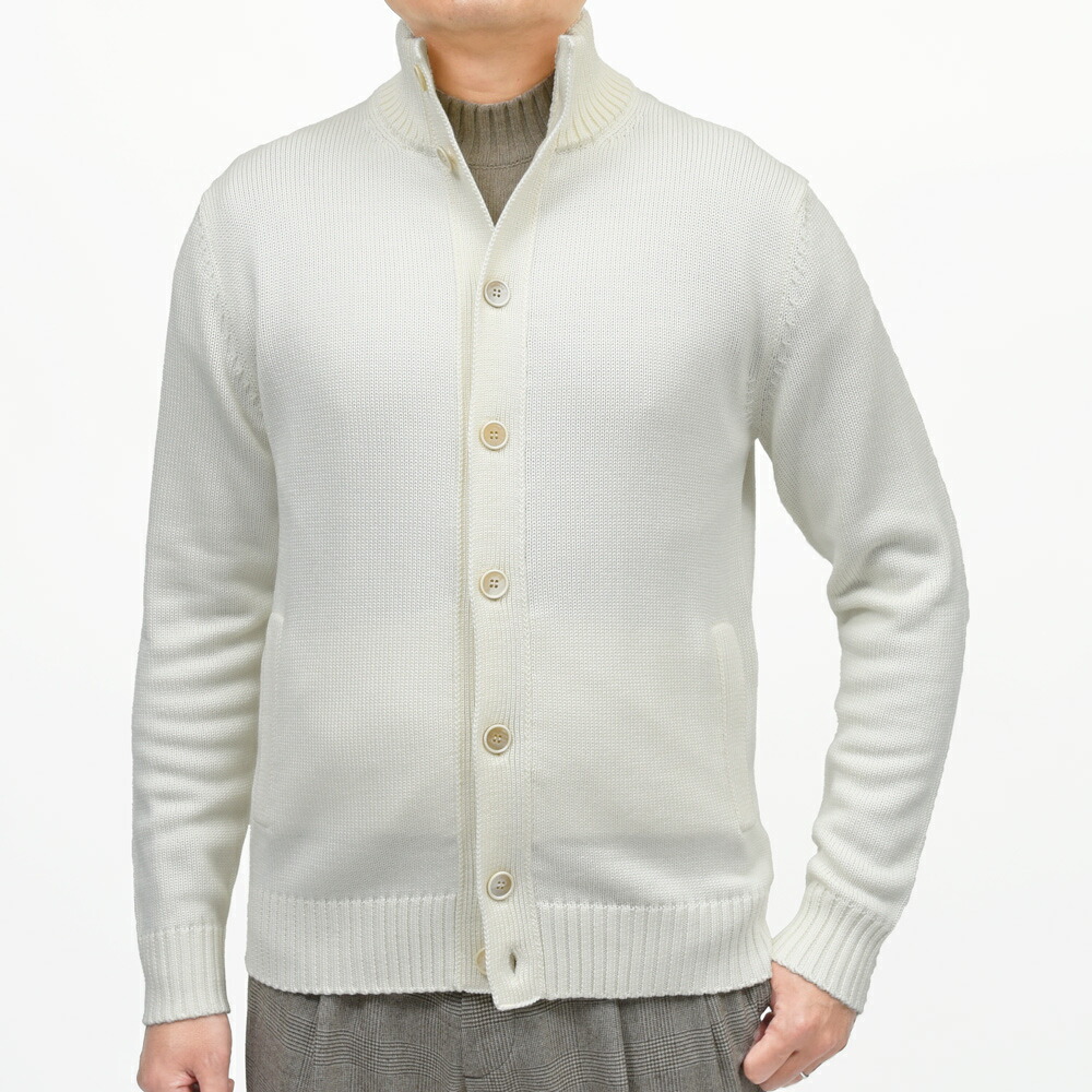 ZANONE（ザノーネ）5ゲージウールスタンドカラーニットカーディガン