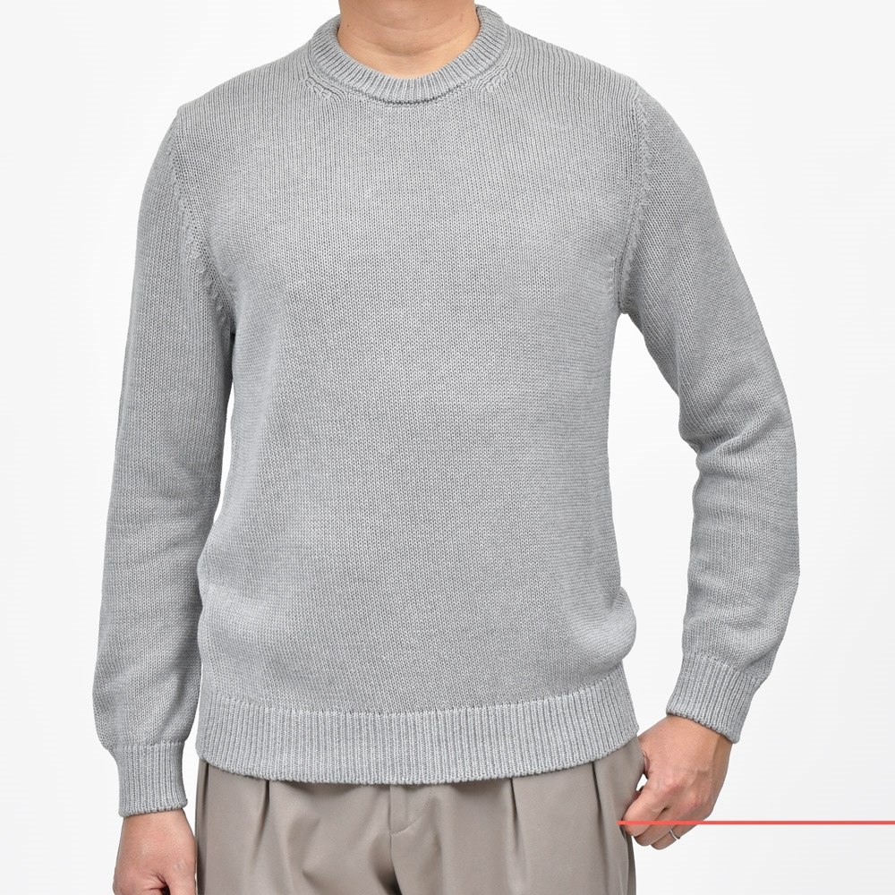 ZANONE（ザノーネ）5ゲージソフトコットンクルーネックニット GIRO