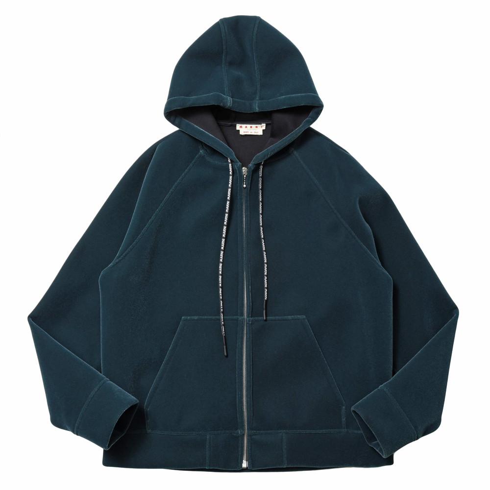 SALE】MARNI（マルニ）レーヨンスポンジジャージジップアップフーディ