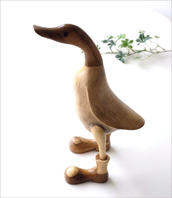 楽天市場】アヒル 鳥 ダック 置物 オブジェ おしゃれ 木彫り 木製 天然