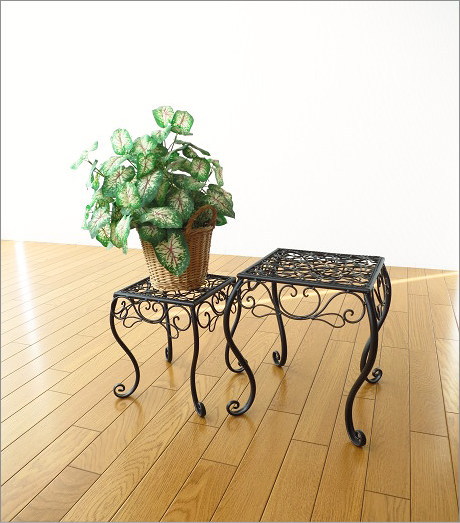 楽天市場】アイアンフラワースタンド 大小2個セット 花台 植木鉢 観葉