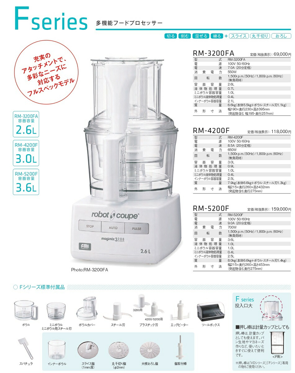 FMI ロボクープ マジミックス フルスペックモデル Fシリーズ 容量2.6L