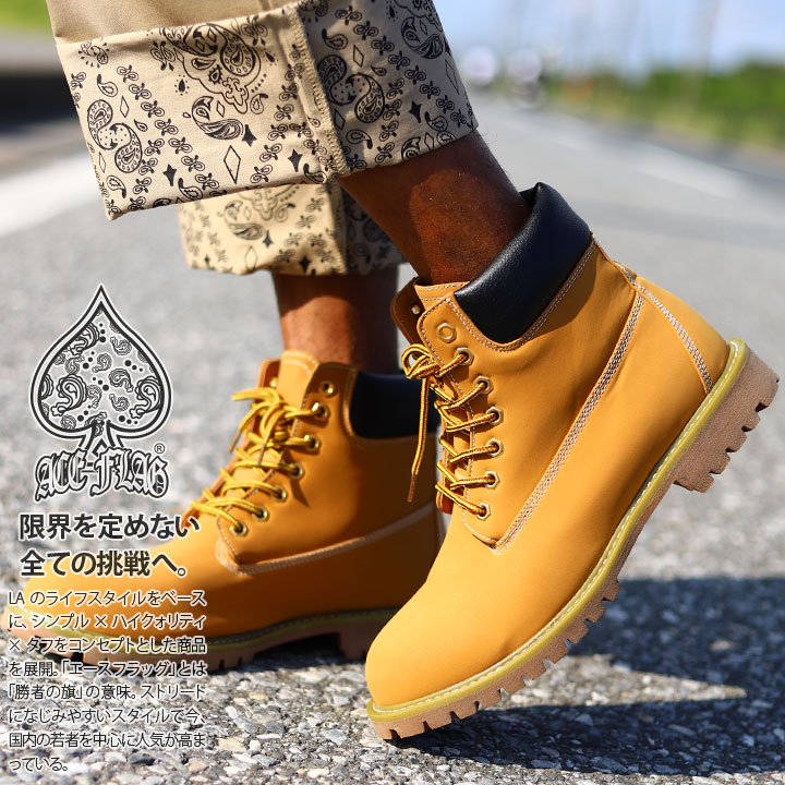 楽天市場】ACEFLAG x God and Bless ブーツ ワークブーツ 6インチ