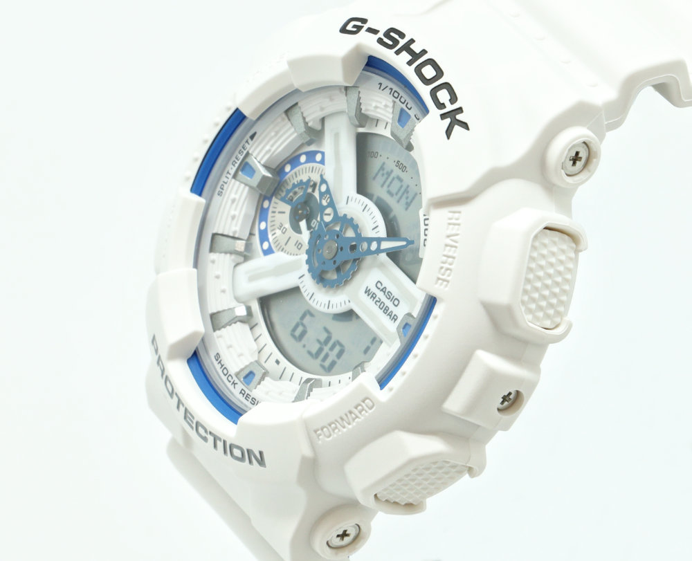 楽天市場】G-SHOCK Gショック GA-110HDS-7AJF ホワイト＆ブルー 蓄光
