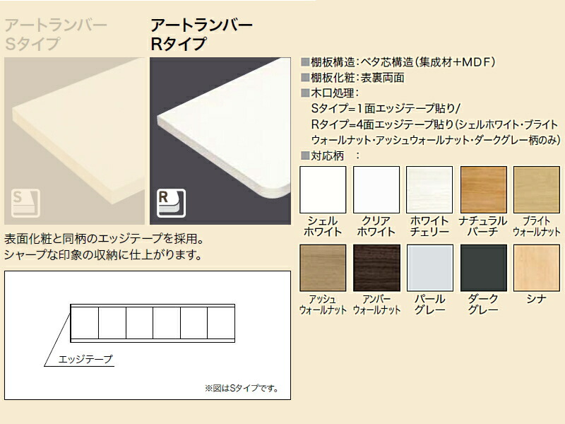 アートランバー3枚と棚受け16個(4段分)＋耐震用棚板ストッパー8個（4段分） 収納棚・可動棚 | ランバーシリーズ＋棚柱 | 収納なら南海プライウッド