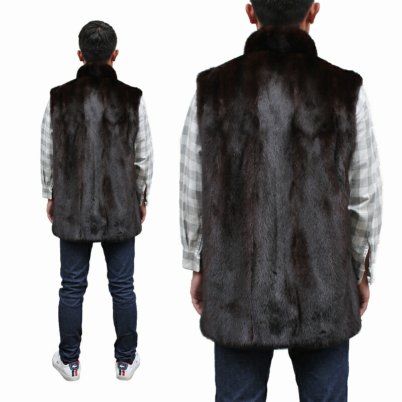 楽天市場】ミンク毛皮ベスト ファーベスト メンズ 紳士毛皮