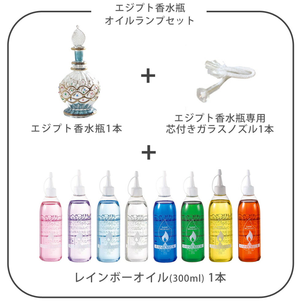 楽天市場】エジプト香水瓶 オイルランプセット ブルー/グリーン