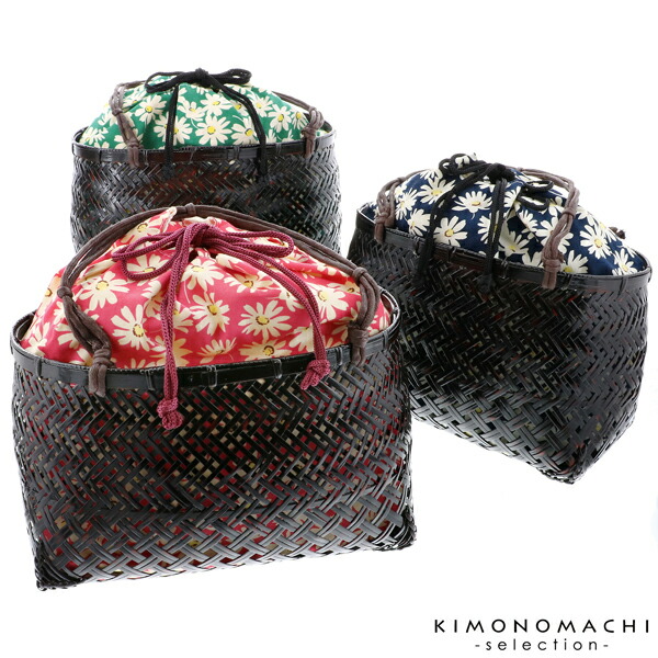 Prices down2】浴衣 かごバッグ かご巾着 浴衣バッグ「かご巾着 花