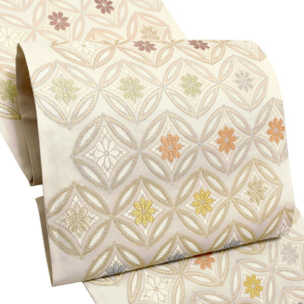 楽天市場】【Prices down4】礼装 袋帯「白色 七宝花菱文」未仕立て