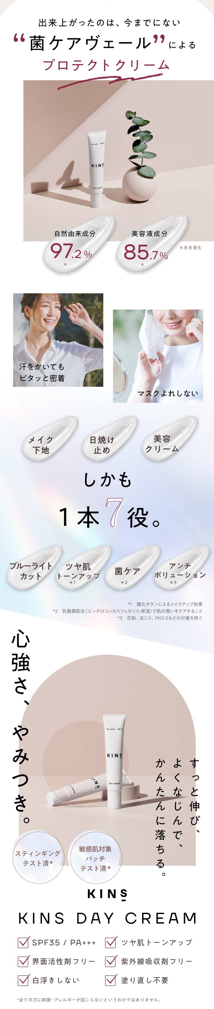 楽天市場】【公式】 KINS DAY CREAM キンズ デイクリーム SPF35 PA+++