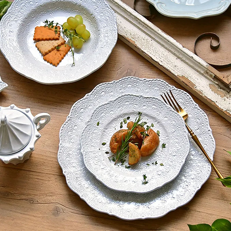 楽天市場】ラ セラミカ メルレット ホワイト レースプレート20センチ