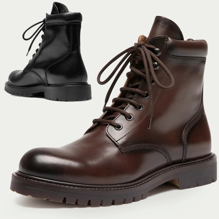 楽天市場】ブーツ メンズ ハイカットブーツ サイドジッパー サイドゴア