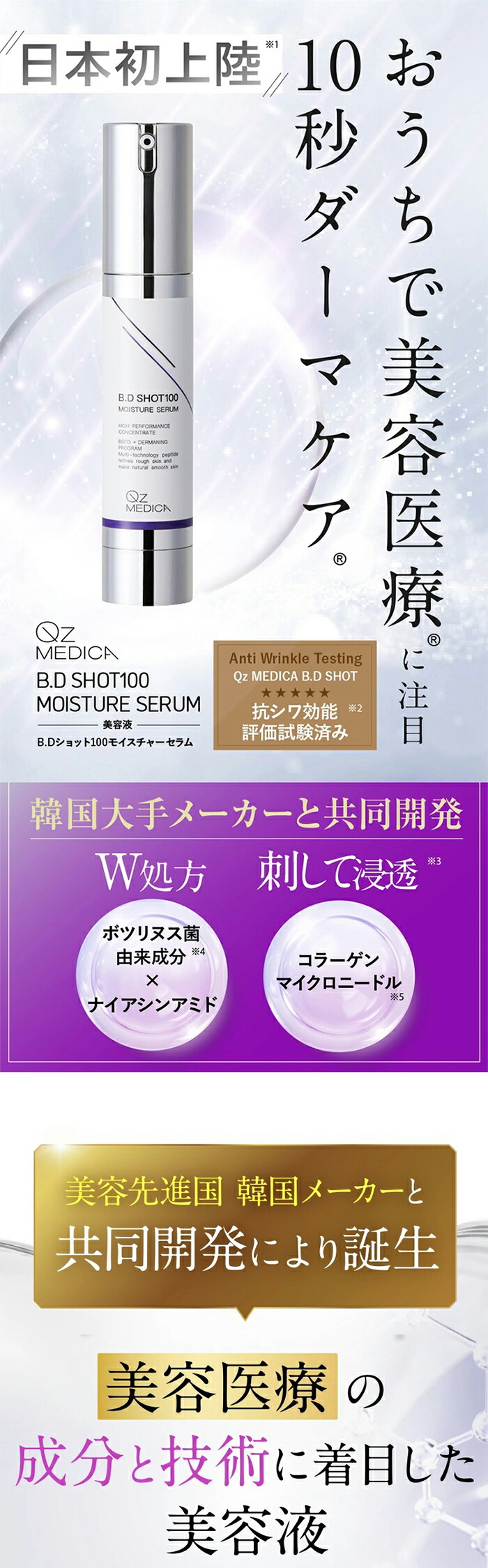 楽天市場】【Qz MEDICA】B.D SHOT 100 美容液 25ml 針美容液 マイクロ