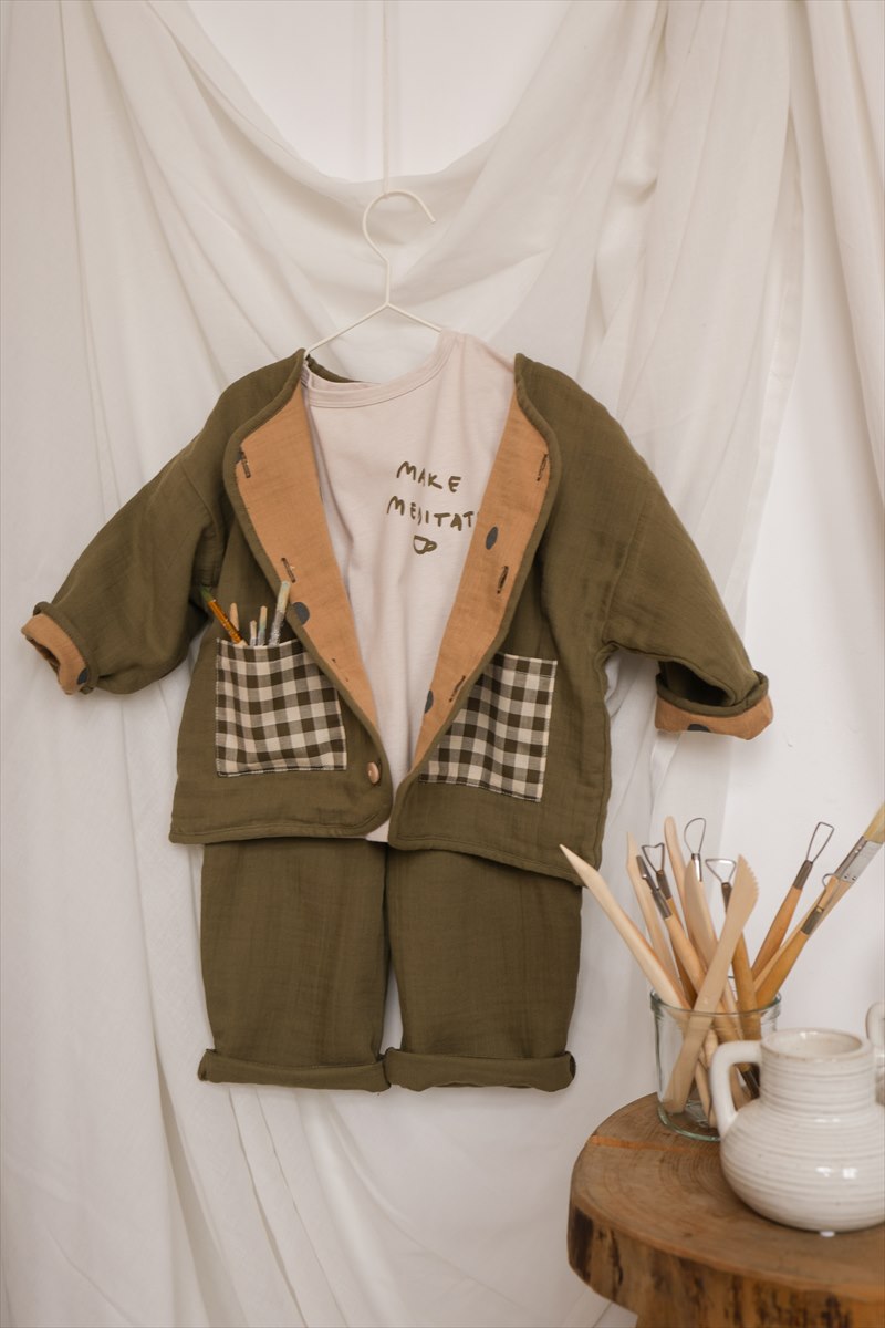 organic zoo】Olive Fisherman Pants 【1-2歳/2-3歳/3-4歳】 オリーブ