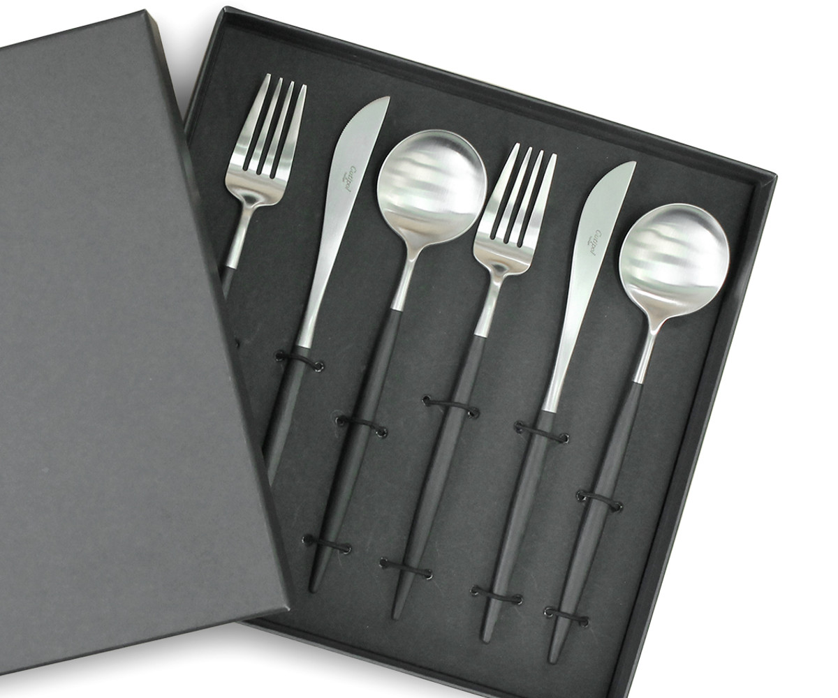 楽天市場】Cutipol クチポール GOA ブラック×シルバー ディナー 6pcs