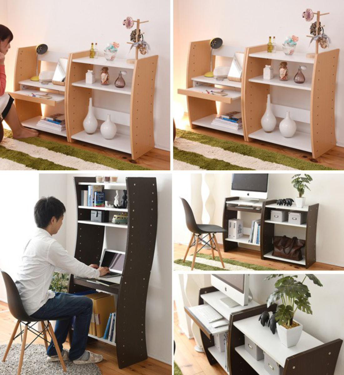 楽天市場】パソコンデスク 4WAY 積み重ね式 ウェービー 幅60cm