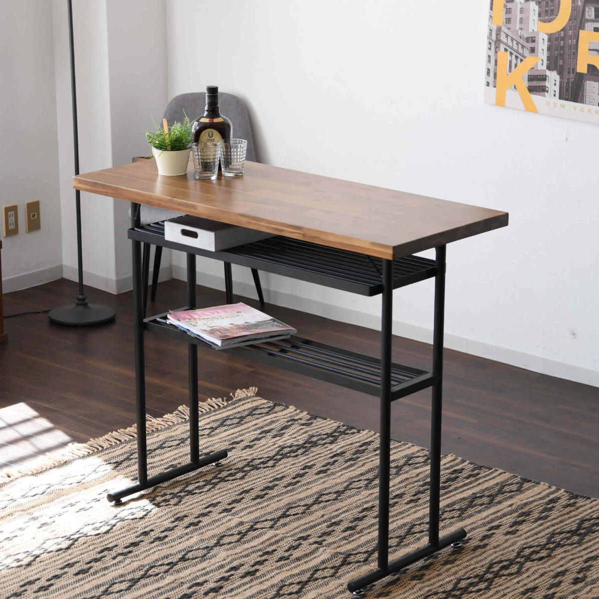 楽天市場】カウンターテーブル 幅110cm アカシア無垢 ポッパー （ 奥行