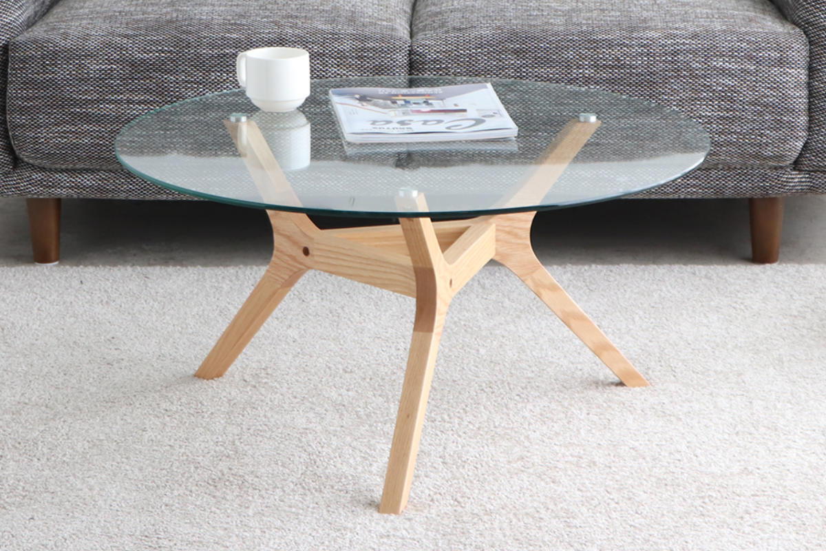 楽天市場】ローテーブル 円形 直径80cm アモール ガラス天板