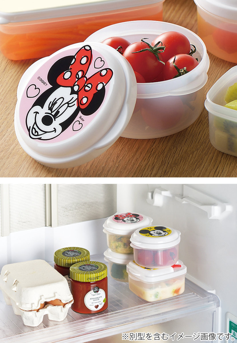 楽天市場】保存容器 ミッキー＆ミニー プラスチック電子レンジ容器 丸