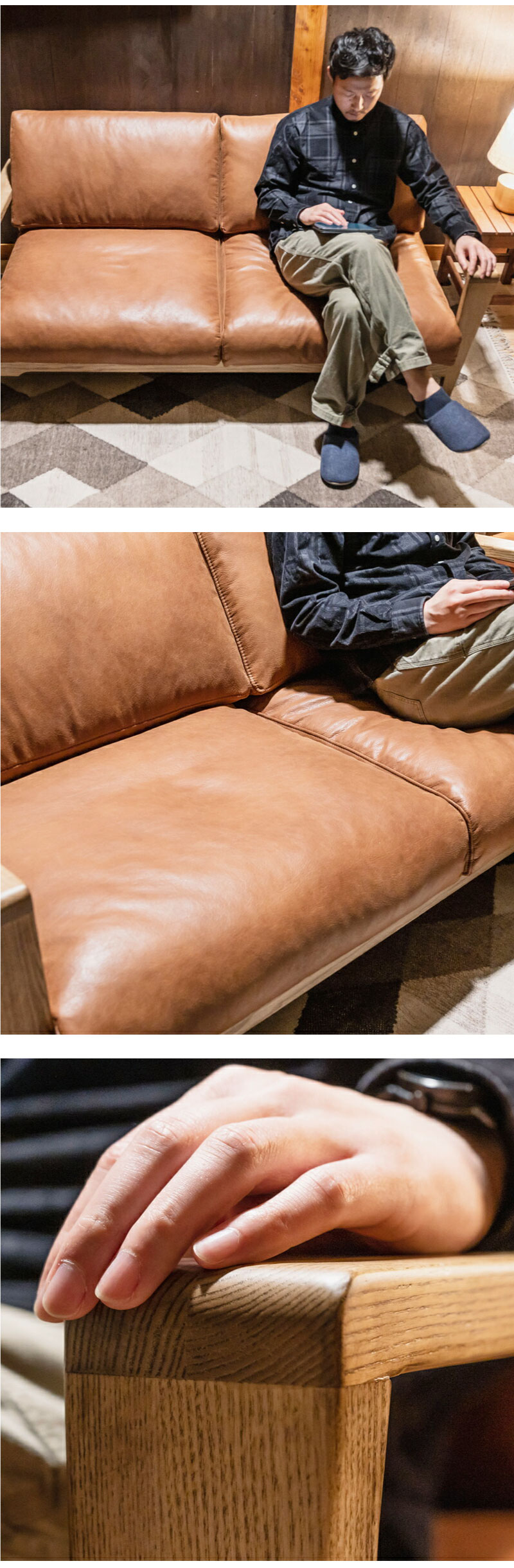 楽天市場】【公式】2人掛け 二人掛け ソファー レザーテックス 無垢