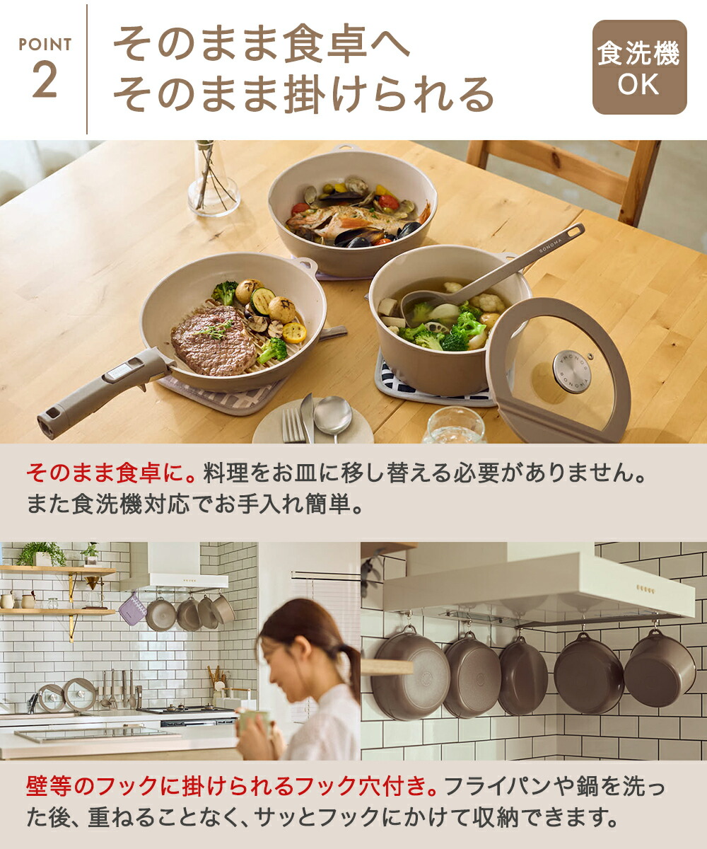楽天市場】【公式販売店】 フライパン セット SONOMA | 取っ手が取れる