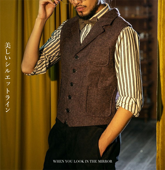 楽天市場】ベスト メンズ スーツ ジレ ツイード ウール アメカジ