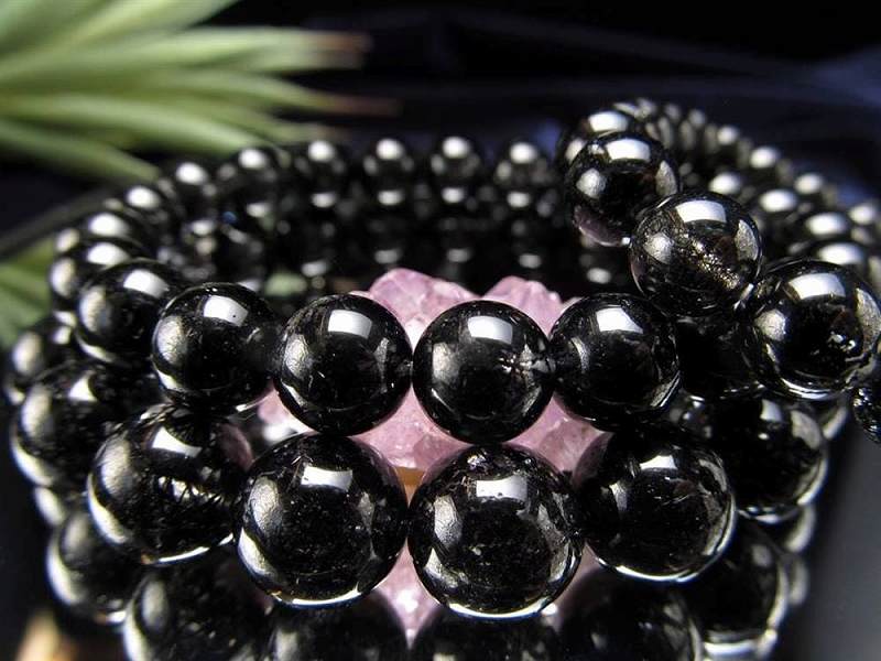 AA 黒針たっぷりタイプ ブラックルチルクォーツ ブレスレット 8.5mm