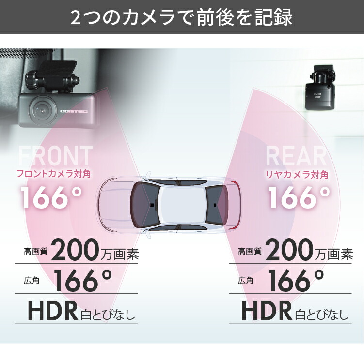 楽天市場】ミラー型ドライブレコーダー ZDR048+CDOP-02D 直接配線