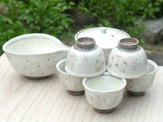 俵手金彩小茶器揃え 花月 - 京焼清水焼 松韻堂