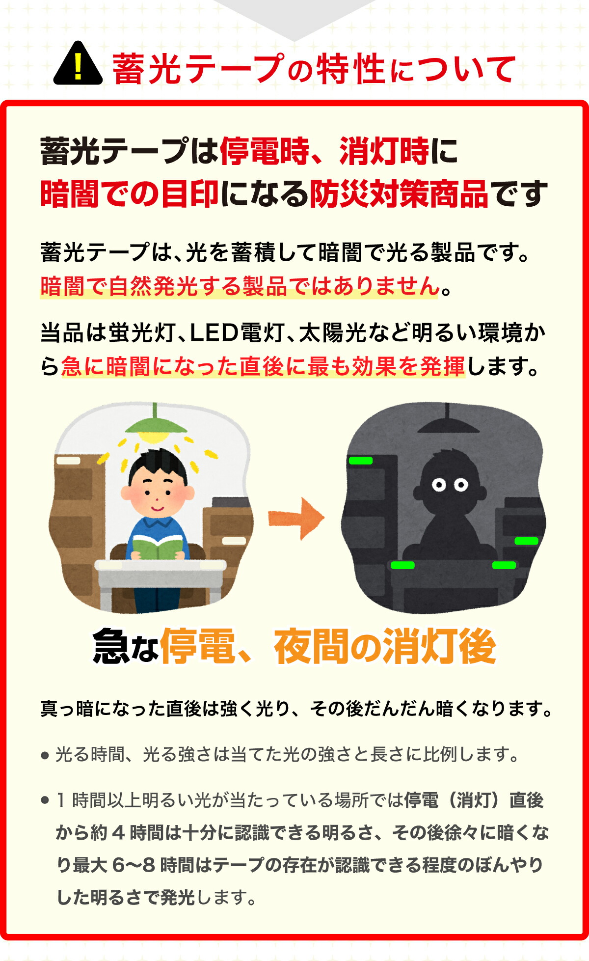 楽天市場】【防災士監修】 蓄光テープ 暗闇で光るテープ 停電対策 防災