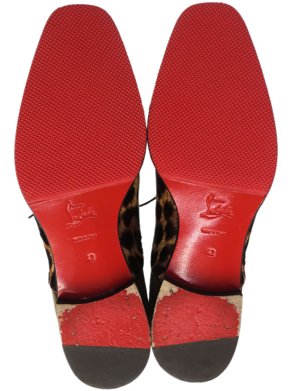 Christian Louboutin】【レオパード柄 ハラコ】【底張り済