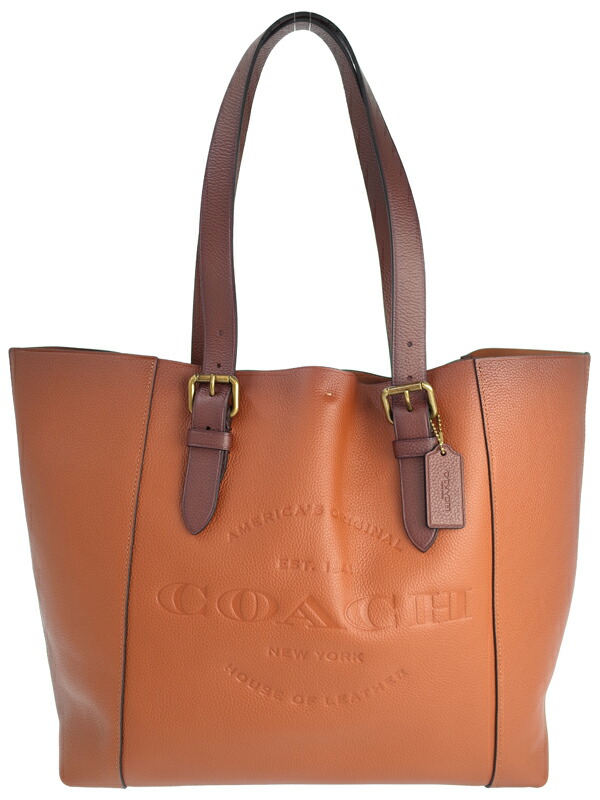 COACH】コーチ『型押しロゴ レザー トートバッグ』F49506 メンズ 1週間