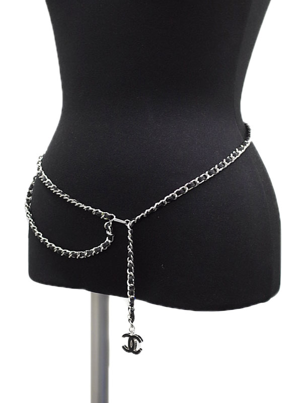CHANEL】【シルバー金具】シャネル『ココマーク チェーンベルト