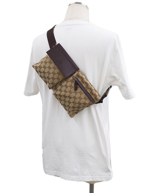 GUCCI】グッチ『GGキャンバス ウエストポーチ』28566 メンズ ボディ
