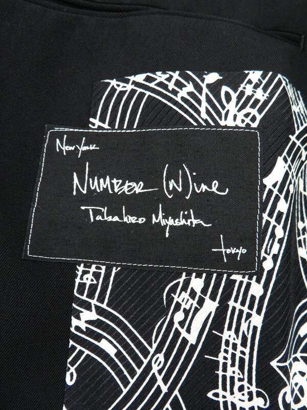 NUMBER (N)INE】ナンバーナイン『音符柄 1Bテーラードジャケット size2