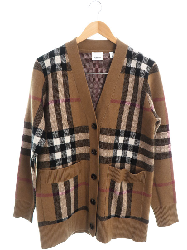 BURBERRY】バーバリー『チェック ウール×カシミヤ カーディガン sizeS